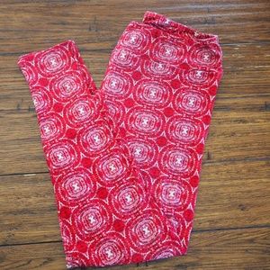 Red & White Tie Dye TC LulaRoe Leggings
